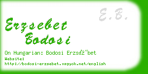 erzsebet bodosi business card